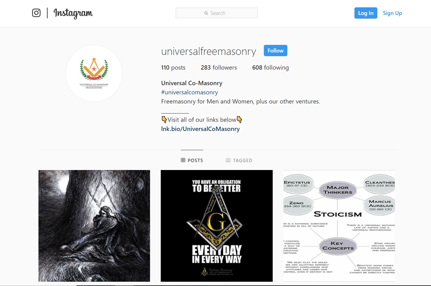 Universal Co-Masonry Instagram profile